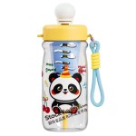 1000ml Yellow Panda Cartoon Tea Infuser Straw Cup Portable Plastic Water Bottle